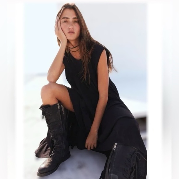 Free People Madelyn Midi Dress Black Sleeveless Small New Without Tag - Picture 4 of 12